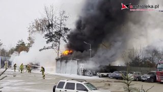 Pożar przy ulicy Ostrowskiej w Ostrołęce